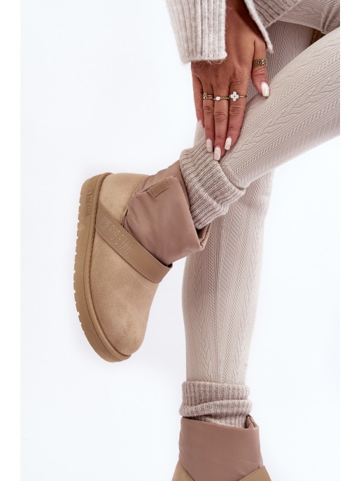 Women's Insulated Snow Boots with Platform Beige Big Star MM274152