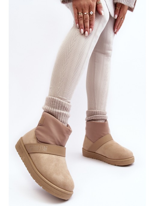 Women's Insulated Snow Boots with Platform Beige Big Star MM274152