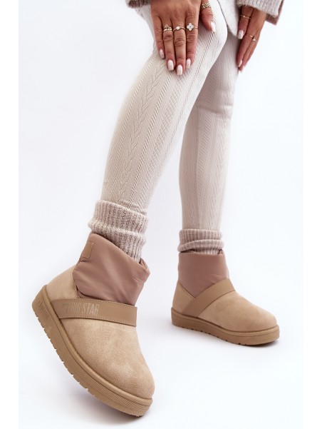 Women's Insulated Snow Boots with Platform Beige Big Star MM274152