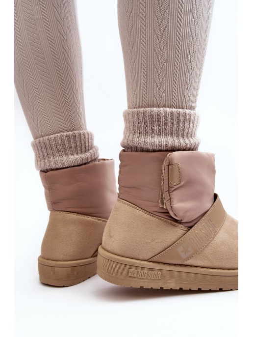 Women's Insulated Snow Boots with Platform Beige Big Star MM274152