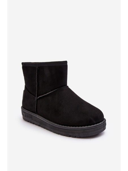 Women's Fur-Lined Snow Boots Black Big Star MM274158