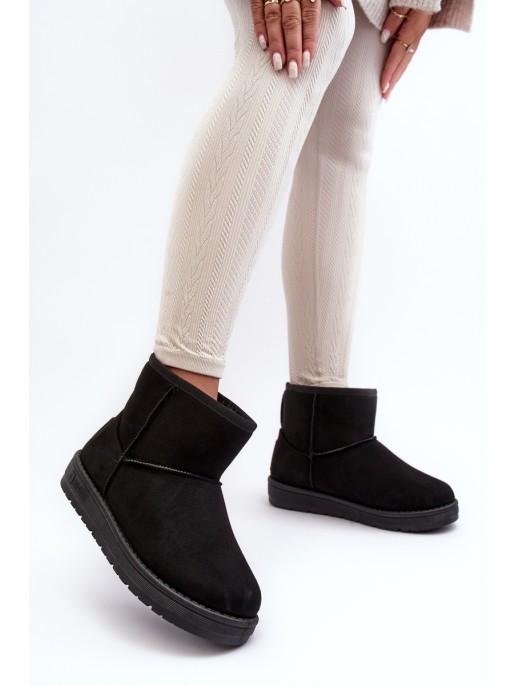 Women's Fur-Lined Snow Boots Black Big Star MM274158