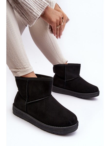 Women's Fur-Lined Snow Boots Black Big Star MM274158