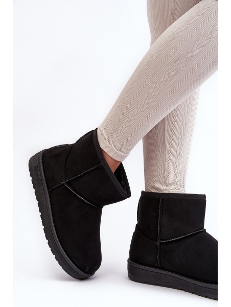 Women's Fur-Lined Snow Boots Black Big Star MM274158