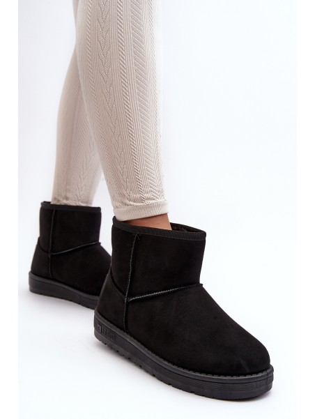 Women's Fur-Lined Snow Boots Black Big Star MM274158