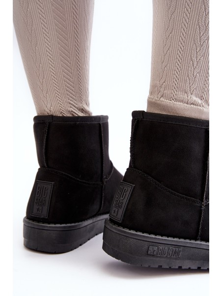 Women's Fur-Lined Snow Boots Black Big Star MM274158