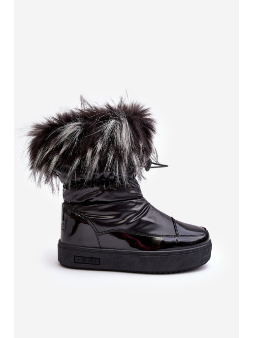 Women's Snow Boots with Fur Black Big Star MM274379