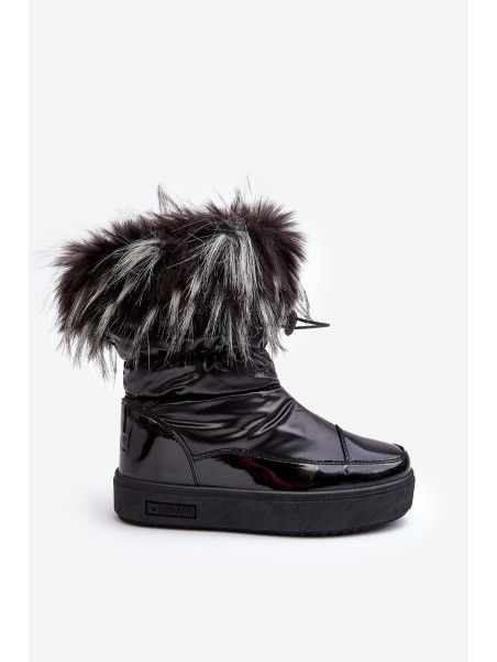 Women's Snow Boots with Fur Black Big Star MM274379