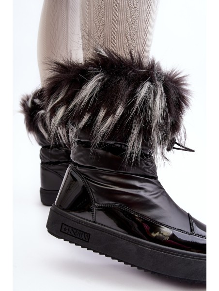 Women's Snow Boots with Fur Black Big Star MM274379