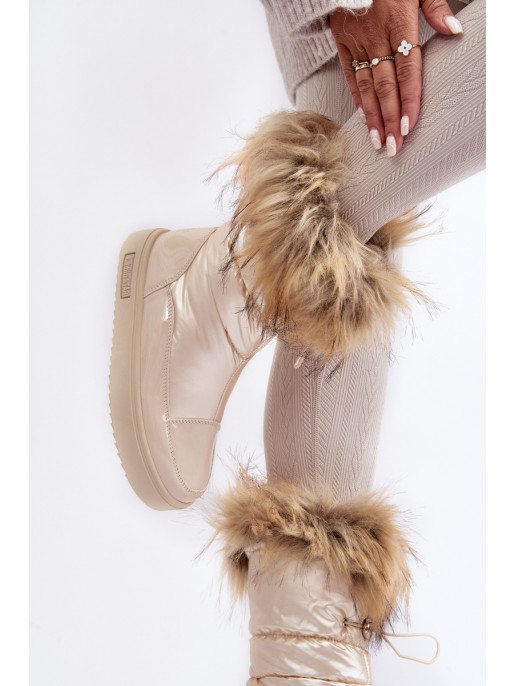 Women's Snow Boots with Fur Black Big Star MM274379