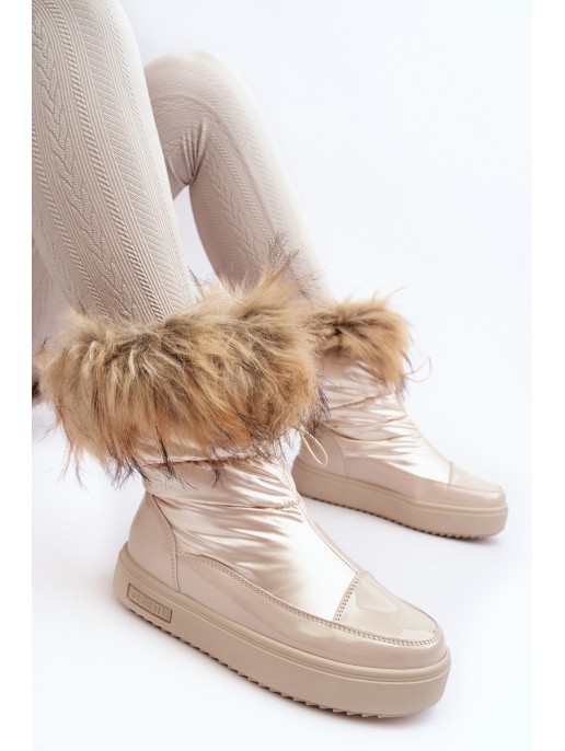 Women's Snow Boots with Fur Black Big Star MM274379