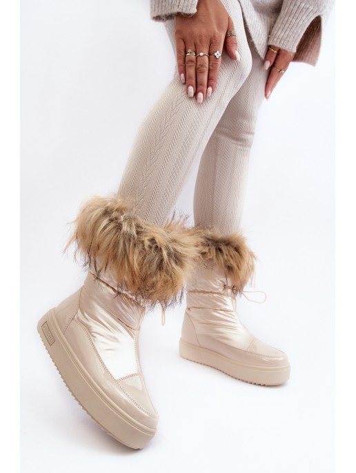 Women's Snow Boots with Fur Black Big Star MM274379