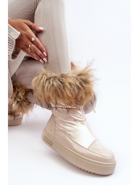 Women's Snow Boots with Fur Black Big Star MM274379