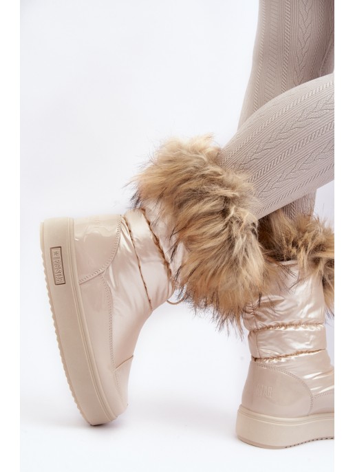 Women's Snow Boots with Fur Black Big Star MM274379