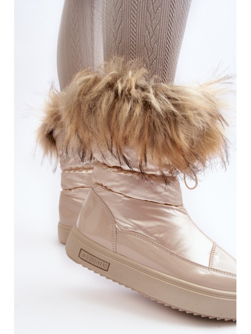 Women's Snow Boots with Fur Black Big Star MM274379