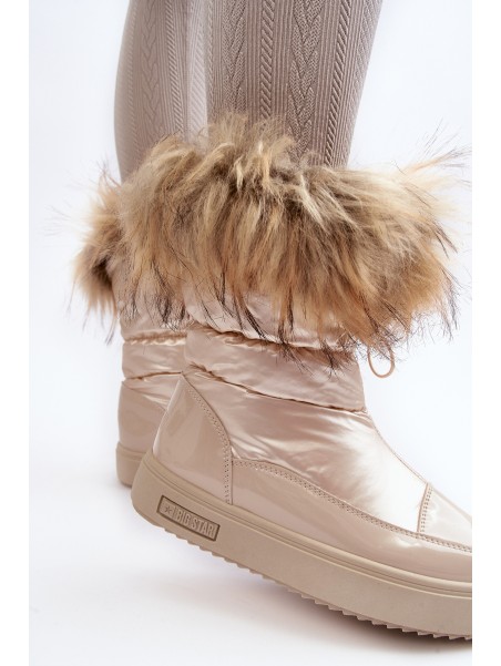 Women's Snow Boots with Fur Black Big Star MM274379