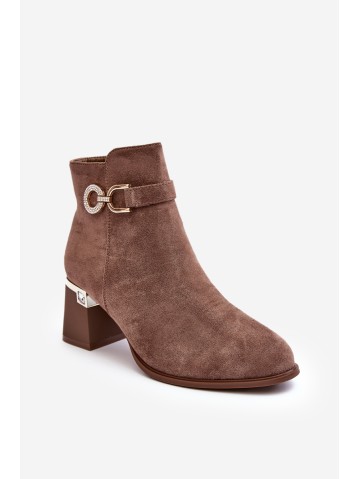 Stylish Women's Suede Boots Brown Nola