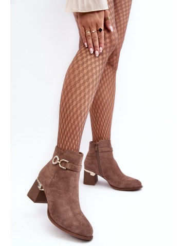 Stylish Women's Suede Boots Brown Nola 2