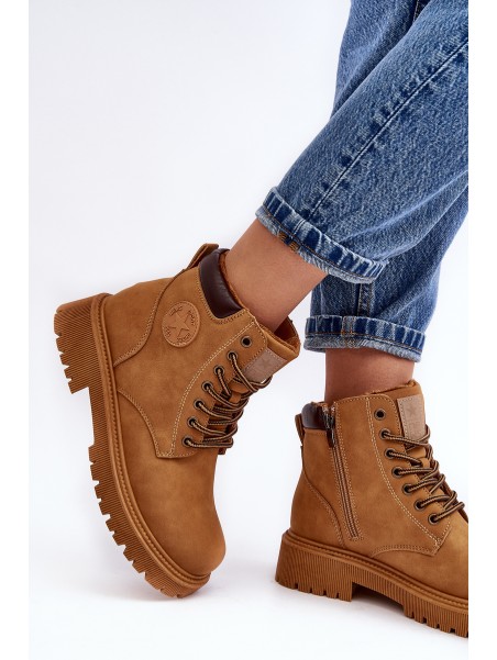 Leather Lined Fur-Lined Boots Trapper Camel Felizia