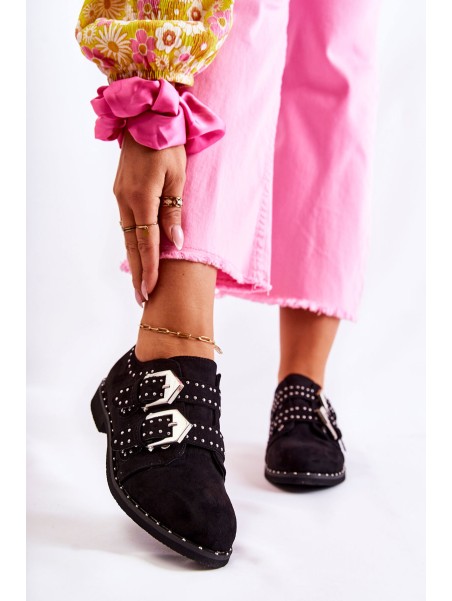 Women's Half Boots With Buckles Lu Boo Black