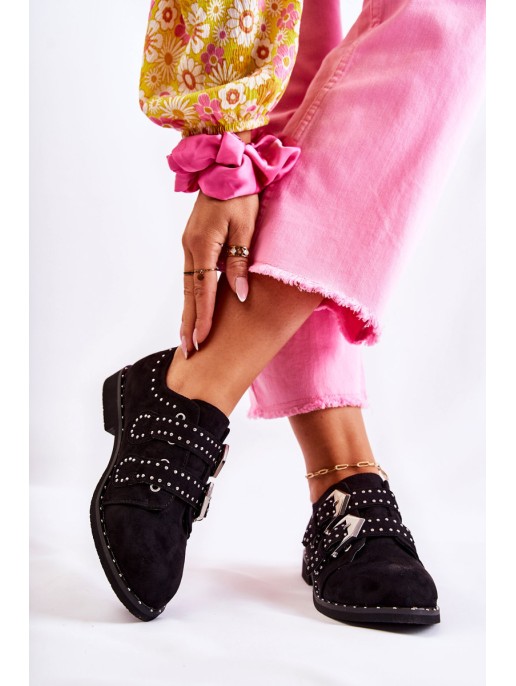 Women's Half Boots With Buckles Lu Boo Black