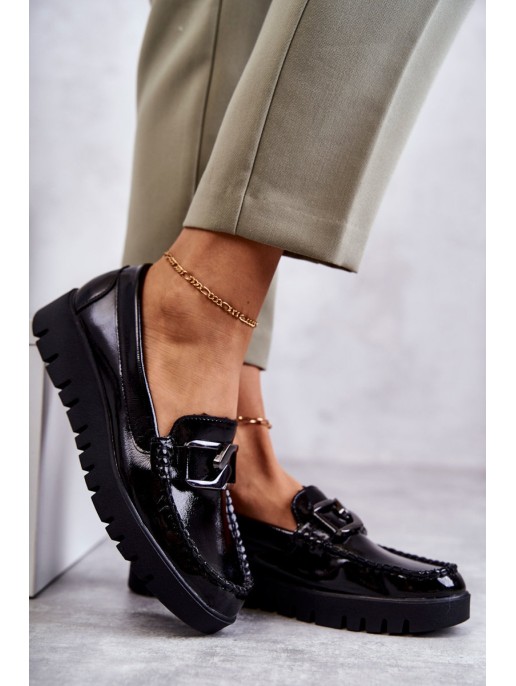 Lacquered Loafers On The Platform Black Kjersti