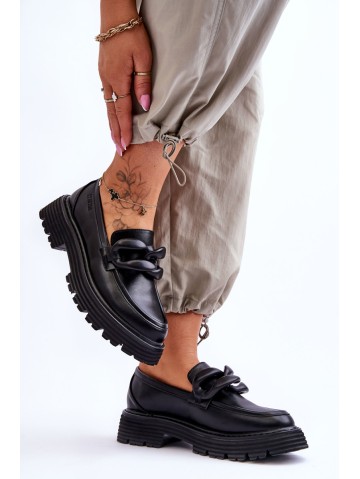 Leather Moccasins Shoes Big Star LL274580 Black 2