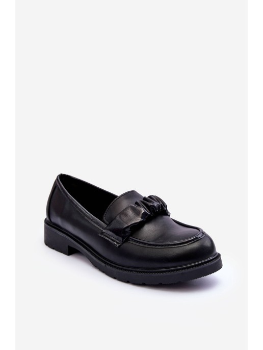 Leather Loafers Half-Boots on Flat Heel Black SBarski HY335