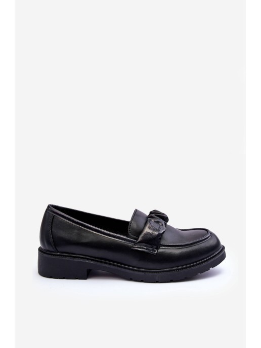 Leather Loafers Half-Boots on Flat Heel Black SBarski HY335 Leather Loafers Half-Boots on Flat Heel Black SBarski HY335