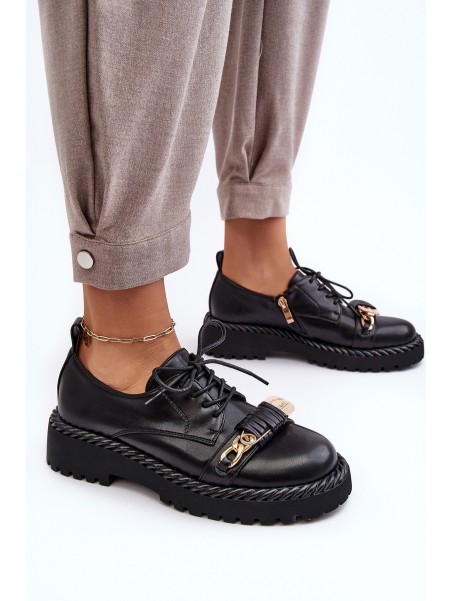 Women's Leather Loafers D&A MR870-80 Black