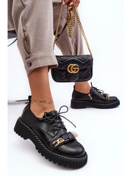 Women's Leather Loafers D&A MR870-80 Black