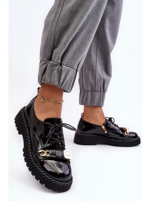 Women's Lacquered Loafers D&A MR870-81 Black Women's Lacquered Loafers D&A MR870-81 Black