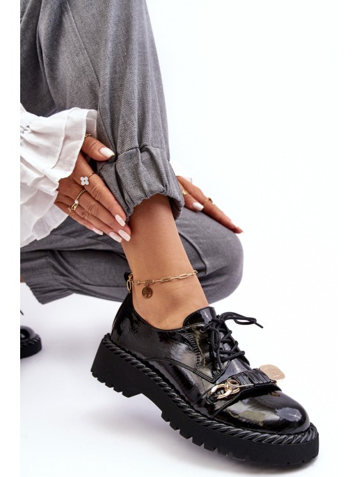 Women's Lacquered Loafers D&A MR870-81 Black Women's Lacquered Loafers D&A MR870-81 Black