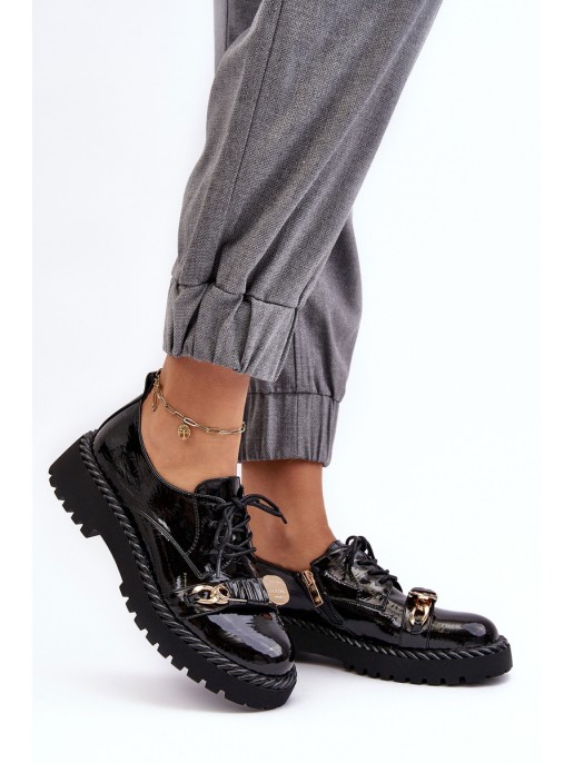 Women's Lacquered Loafers D&A MR870-81 Black Women's Lacquered Loafers D&A MR870-81 Black