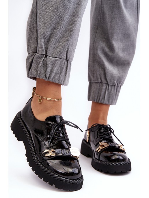 Women's Lacquered Loafers D&A MR870-81 Black Women's Lacquered Loafers D&A MR870-81 Black