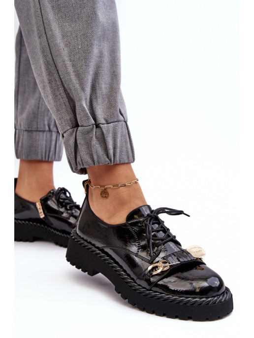 Women's Lacquered Loafers D&A MR870-81 Black Women's Lacquered Loafers D&A MR870-81 Black