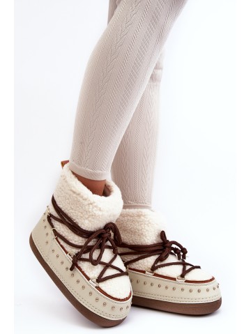 Women's Padded Snow Boots Beige Rohes 2
