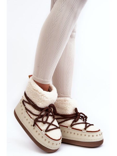 Women's Padded Snow Boots Beige Rohes