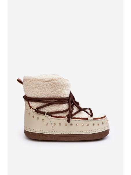 Women's Padded Snow Boots Beige Rohes