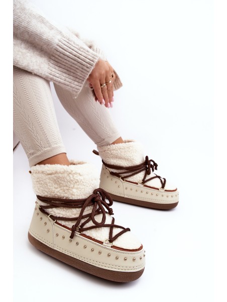 Women's Padded Snow Boots Beige Rohes