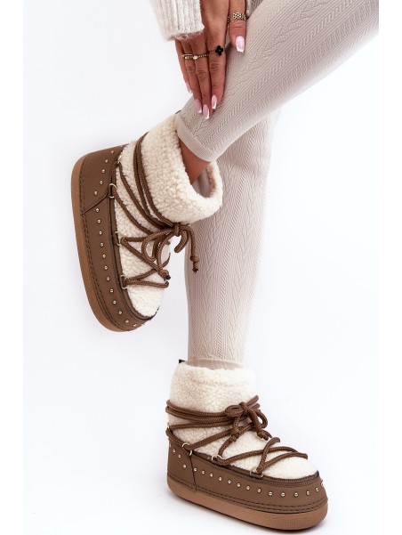 Women's Padded Snow Boots Brown Rohes