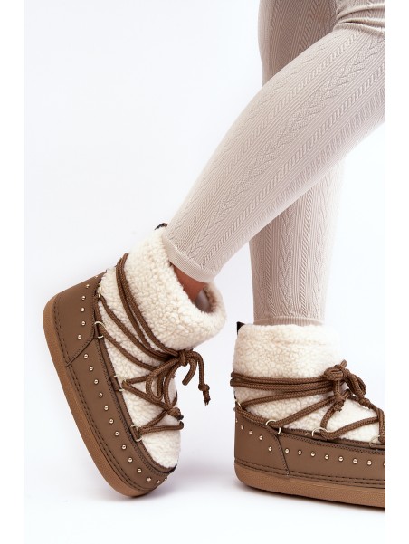 Women's Padded Snow Boots Brown Rohes
