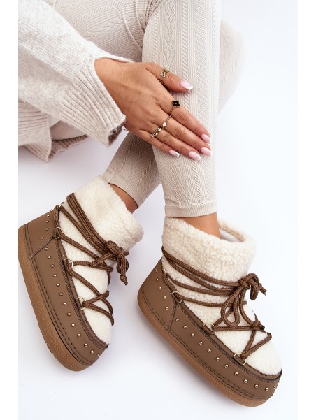 Women's Padded Snow Boots Brown Rohes