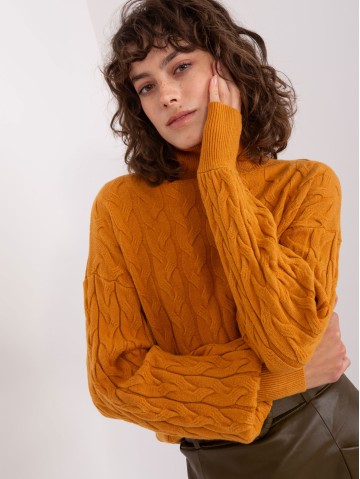 Sweter-AT-SW-2348.93-ciemny żółty 2