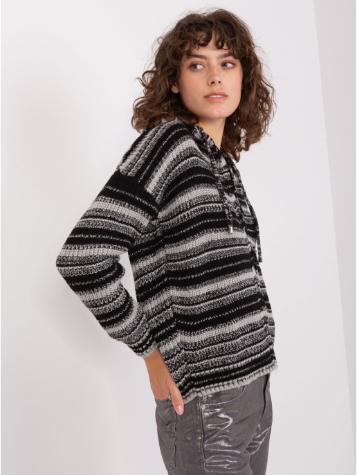 Sweter-BA-SW-8000.56P-szaro-czarny Sweter-BA-SW-8000.56P-szaro-czarny