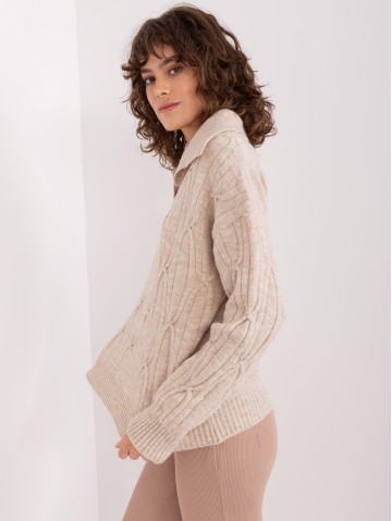 Sweter-AT-SW-2349-2.27-beżowy 2