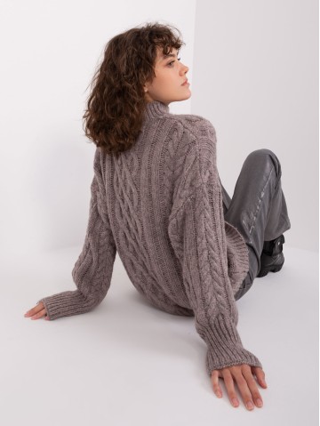 Sweter-AT-SW-2363-2.30-ciemny szary