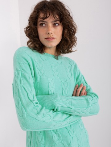 Sweter-AT-SW-2340.10-mietowy 2
