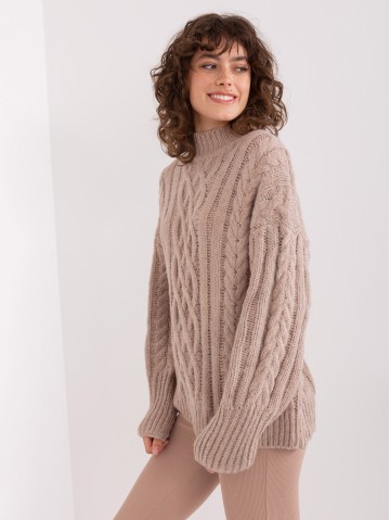 Sweter-AT-SW-2363-2.30-ciemny bezowy 2