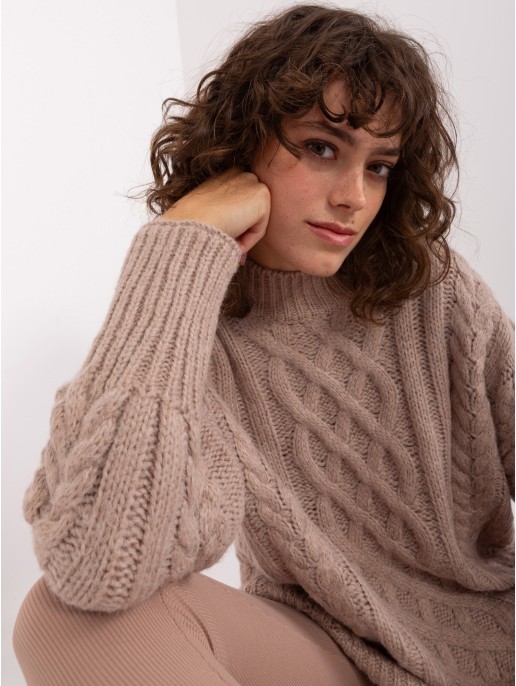 Megztinis-AT-SW-2363-2.30-tamsiai smėlio spalvos